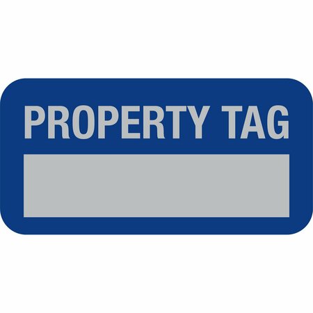 LUSTRE-CAL Property ID Label PROPERTY TAG5 Alum Dark Blue 1.50in x 0.75in  1 Blank # Pad, 100PK 253769Ma1Bd0000